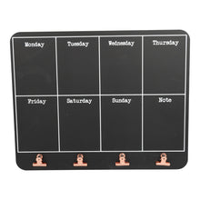 Load image into Gallery viewer, Black Weekly Memo Board With Copper Clips
