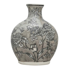 Load image into Gallery viewer, Peony Grey &amp; White Bottle Vase
