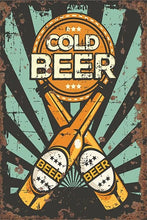 Load image into Gallery viewer, Vintage Metal Sign - Cold Beer
