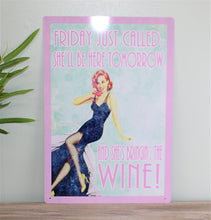 Load image into Gallery viewer, Vintage Metal Sign - Pin Up Girl
