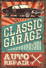 Load image into Gallery viewer, Vintage Metal Sign - Classic Garage Auto Repair
