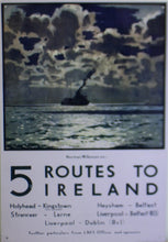 Load image into Gallery viewer, Vintage Metal Sign - Retro Art - 5 Routes To Ireland Ferry Poster
