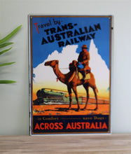 Load image into Gallery viewer, Vintage Metal Sign - Retro Advertising - Trans Australian Railway
