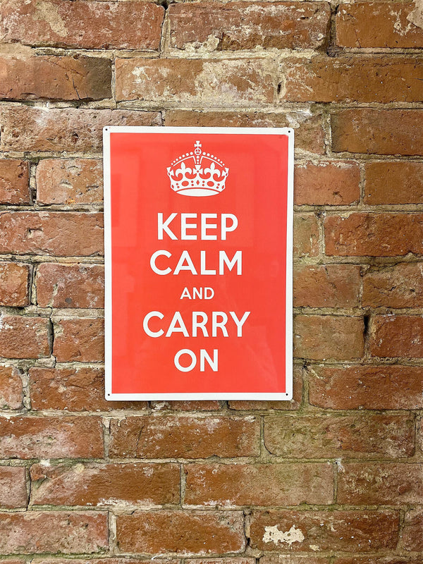 Metal Humour Wall Sign - Keep Calm And Carry On