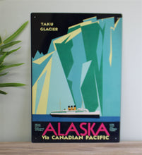 Load image into Gallery viewer, Vintage Metal Sign - Retro Advertising - Alaska Via Canadian Pacific Travel
