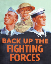 Load image into Gallery viewer, Vintage Metal Sign - Retro Propaganda - Back Up The Fighting Forces
