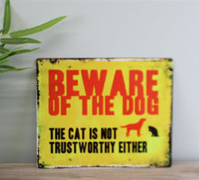 Load image into Gallery viewer, Vintage Metal Sign - Beware Of The Dog
