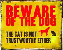 Load image into Gallery viewer, Vintage Metal Sign - Beware Of The Dog
