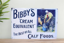 Load image into Gallery viewer, Vintage Metal Sign - Retro Advertising - Bibby&#39;s Calf Foods
