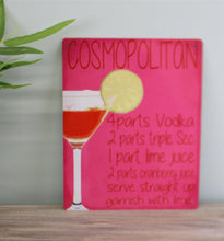 Load image into Gallery viewer, Vintage Metal Sign - Cosmopolitan Cocktail Recipe
