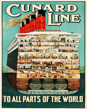 Load image into Gallery viewer, Vintage Metal Sign - Retro Advertising - Cunard Line
