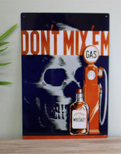 Load image into Gallery viewer, Vintage Metal Sign - Retro Advertising - Skull Gas Whiskey
