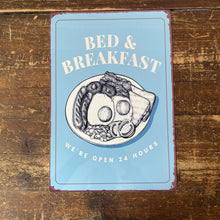 Load image into Gallery viewer, Vintage Metal Sign - Bed And Breakfast Sign
