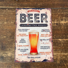 Load image into Gallery viewer, Vintage Metal Sign - How To Order A Beer Around The World
