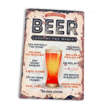 Load image into Gallery viewer, Vintage Metal Sign - How To Order A Beer Around The World
