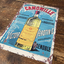 Load image into Gallery viewer, Vintage Metal Sign - Retro Advertising, Camomile Liqueur
