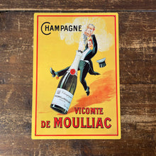 Load image into Gallery viewer, Vintage Metal Sign - Retro Advertising Champagne Vicomte De Moulliac Sign
