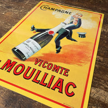 Load image into Gallery viewer, Vintage Metal Sign - Retro Advertising Champagne Vicomte De Moulliac Sign
