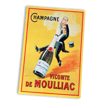 Load image into Gallery viewer, Vintage Metal Sign - Retro Advertising Champagne Vicomte De Moulliac Sign
