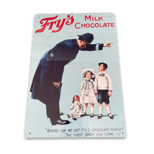 Load image into Gallery viewer, Vintage Metal Sign - Retro Advertising Fry&#39;s Milk Chocolates
