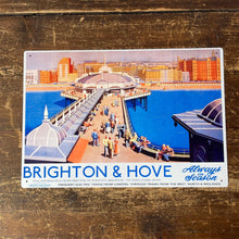 Load image into Gallery viewer, Vintage Metal Sign - British Railways Retro Advertising, Brighton &amp; Hove
