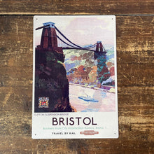 Load image into Gallery viewer, Vintage Metal Sign - British Railways Retro Advertising, Bristol Clifton Suspension Bridge
