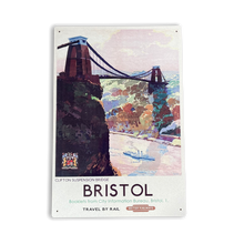 Load image into Gallery viewer, Vintage Metal Sign - British Railways Retro Advertising, Bristol Clifton Suspension Bridge
