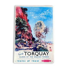 Load image into Gallery viewer, Vintage Metal Sign - British Railways Retro Advertising, Torquay Queen Of The English Riviera
