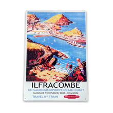 Load image into Gallery viewer, Vintage Metal Sign - British Railways Retro Advertising, Ilfracombe
