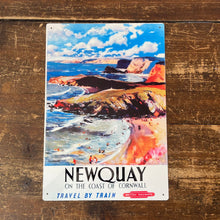 Load image into Gallery viewer, Vintage Metal Sign - British Railways Retro Advertising, Newquay
