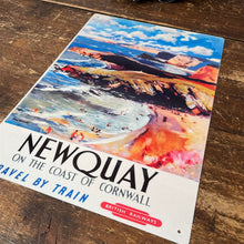 Load image into Gallery viewer, Vintage Metal Sign - British Railways Retro Advertising, Newquay
