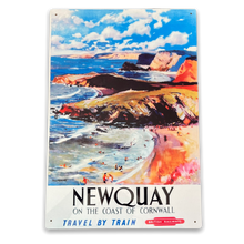 Load image into Gallery viewer, Vintage Metal Sign - British Railways Retro Advertising, Newquay
