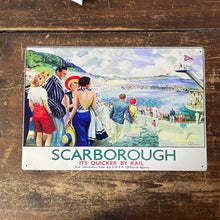 Load image into Gallery viewer, Vintage Metal Sign - British Railways Retro Advertising, Scarborough
