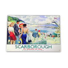 Load image into Gallery viewer, Vintage Metal Sign - British Railways Retro Advertising, Scarborough
