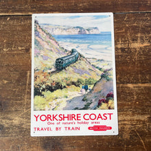 Load image into Gallery viewer, Vintage Metal Sign - British Railways Retro Advertising, Yorkshire Coast
