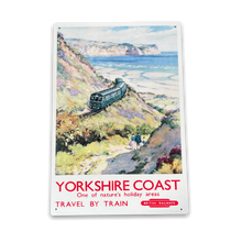 Load image into Gallery viewer, Vintage Metal Sign - British Railways Retro Advertising, Yorkshire Coast
