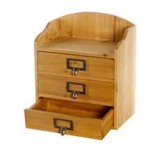 Load image into Gallery viewer, 3 Drawers Rustic Wood Storage Organizer
