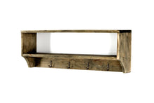 Load image into Gallery viewer, Wooden Wall Shelf with 4 Hooks 54 x 10 x 18 cm
