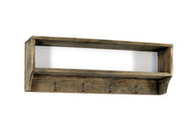 Load image into Gallery viewer, Wooden Wall Shelf with 4 Hooks 54 x 10 x 18 cm
