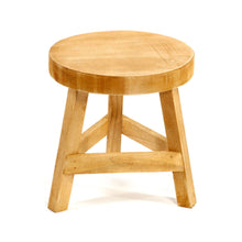 Load image into Gallery viewer, Plain Wood Three Legged Stool Standing at 23cm High
