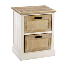 Load image into Gallery viewer, White Wooden Cabinet 2 Drawer 38 x 28 x 48cm
