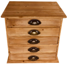 Load image into Gallery viewer, Solid Wood Trinket With 5 Drawers 38cm
