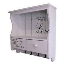 Load image into Gallery viewer, Wall Unit in White with Hooks, Drawers &amp; Shelf
