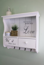 Load image into Gallery viewer, Wall Unit in White with Hooks, Drawers &amp; Shelf
