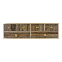 Load image into Gallery viewer, 6 Drawer Unit, Driftwood Effect Drawers With Pebble Handles, Freestanding or Wall Mountable
