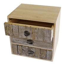 Load image into Gallery viewer, 3 Drawer Unit, Driftwood Effect Drawers With Pebble Handles
