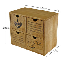 Load image into Gallery viewer, 4 Drawer Rustic Storage Unit, Trinket Drawers
