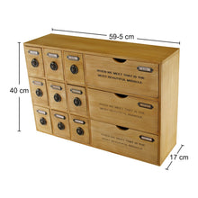 Load image into Gallery viewer, 12 Drawer Rustic Storage Unit, Trinket Drawers
