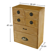 Load image into Gallery viewer, 6 Drawer Storage Cabinet, Assorted Size Drawers
