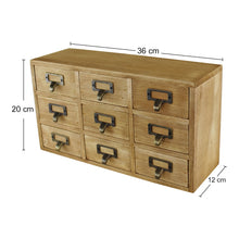 Load image into Gallery viewer, 9 Drawer Triple Level Small Storage Unit, Trinket Drawers
